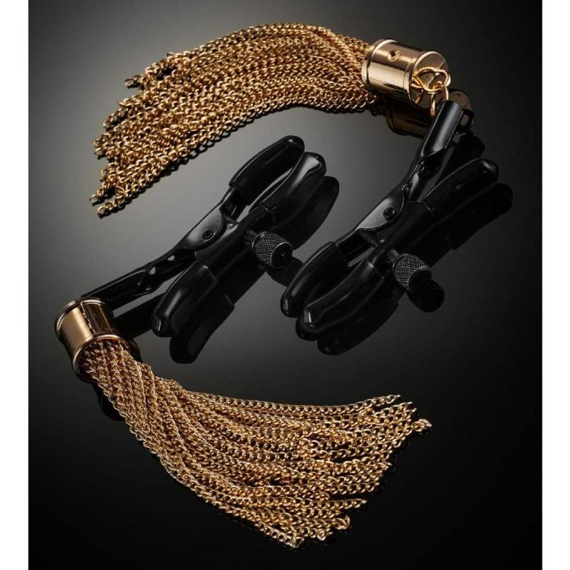 Затискачі для сосків Guilty Pleasure Draped Desire Clamps, чорно-золоті вид 7