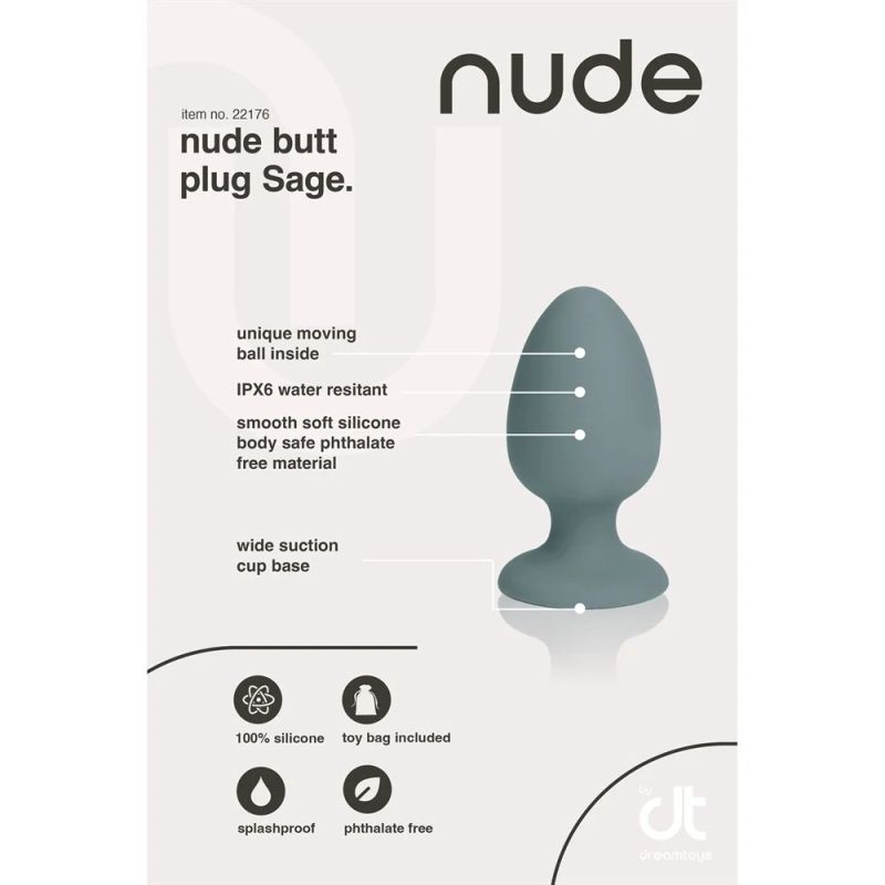 Анальна пробка Dream Toys Nude сіра, 8 х 4 см вид 6