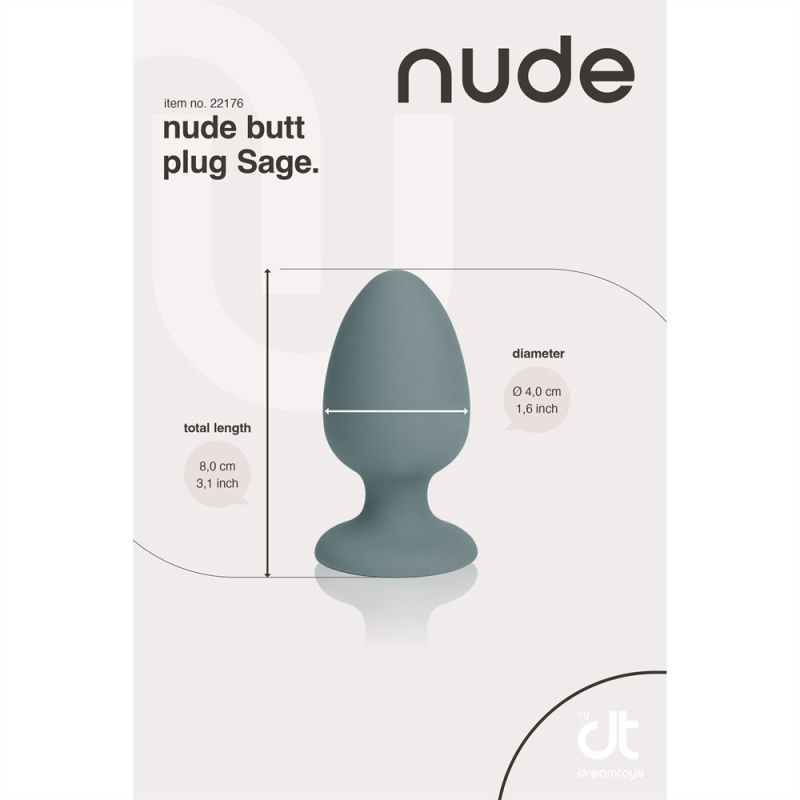 Анальна пробка Dream Toys Nude сіра, 8 х 4 см вид 7