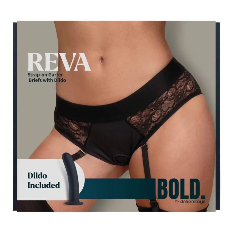 Страпон із трусиками-підв'язками Dream Toys Bold Reva, чорний, розмір S вид 11