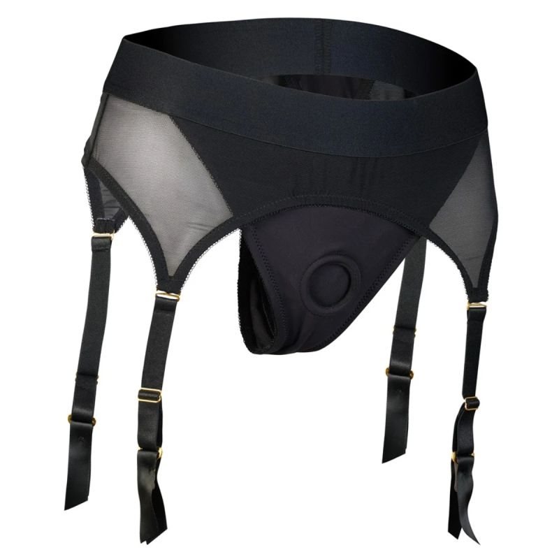 Страпон с трусиками-подвязками Dream Toys Bold Vail, черный, размер S вид 9