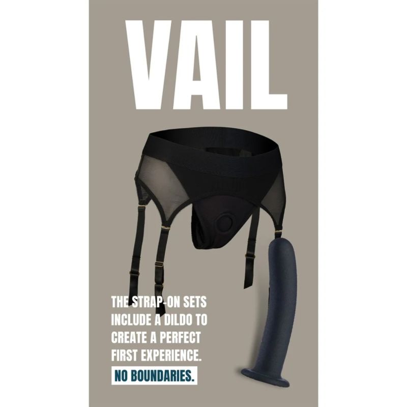 Страпон із трусиками-підв'язками Dream Toys Bold Vail, чорний, розмір S вид 10
