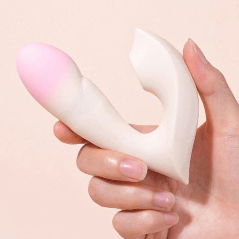 Вибратор Zemalia Youmi с фрикцией и вакуумным стимулятором для клитора + APP, градиент розовый вид 4