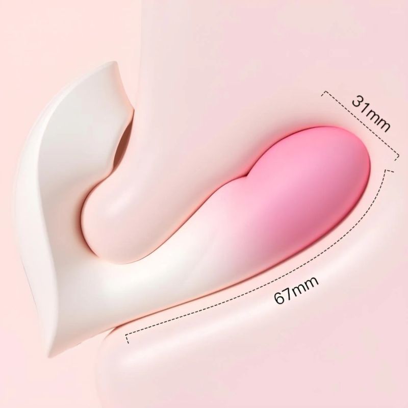 Вібратор Zemalia Youmi з фрикцією і вакуумним стимулятором для клітора + APP, градієнт рожевий вид 10