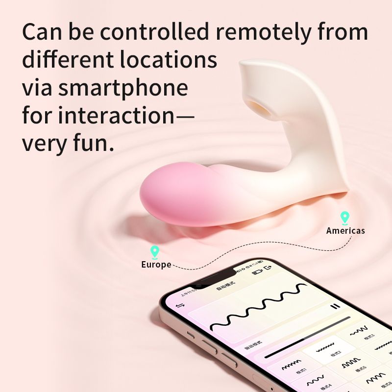 Вібратор Zemalia Youmi з фрикцією і вакуумним стимулятором для клітора + APP, градієнт рожевий вид 12