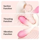 Вибратор Zemalia Youmi с фрикцией и вакуумным стимулятором для клитора + APP, градиент розовый вид 15