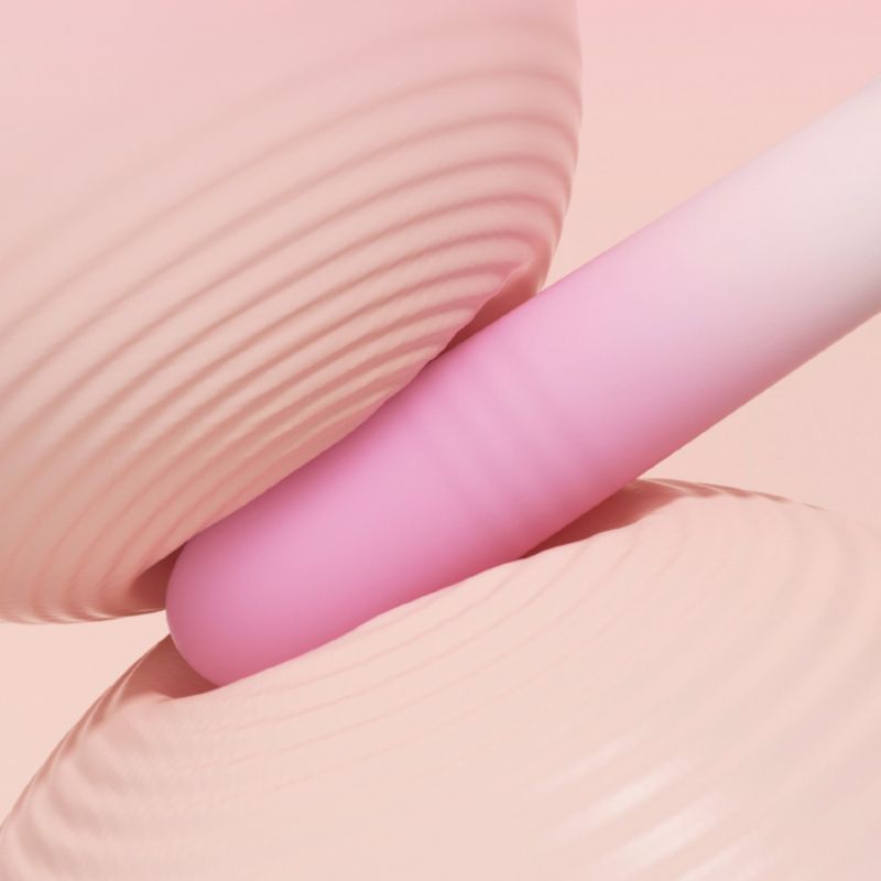 Подвійний вібратор Zemalia Arousal з фрикційною функцією та вакуумним стимулятором + додаток, градієнтний рожевий вид 8