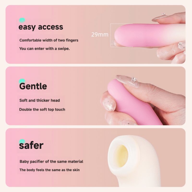 Подвійний вібратор Zemalia Arousal з фрикційною функцією та вакуумним стимулятором + додаток, градієнтний рожевий вид 14