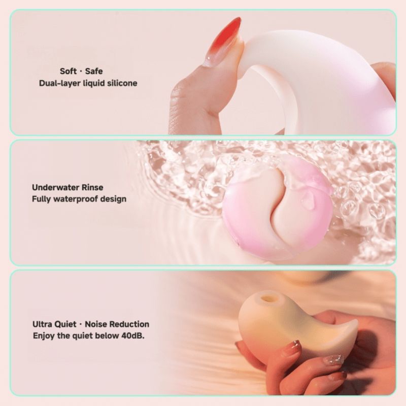 Набор 2в1 Zemalia Bao Yue +APP с вибро и вакуумным стимулятором, градиент розовый вид 15