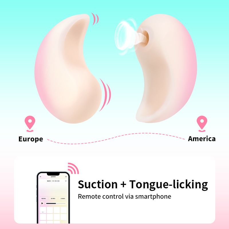 Набор 2в1 Zemalia Bao Yue +APP с вибро и вакуумным стимулятором, градиент розовый вид 19