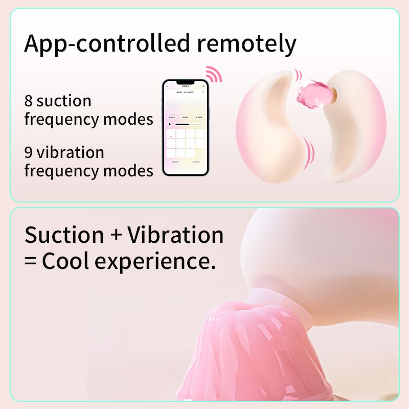 Набор 2в1 Zemalia Bao Yue +APP с вибро и вакуумным стимулятором, градиент розовый вид 20