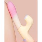 Вібратор-кролик із фрикцією Zemalia Sweet Flame та вакуумним стимулятором + APP, градієнтний рожевий вид 5