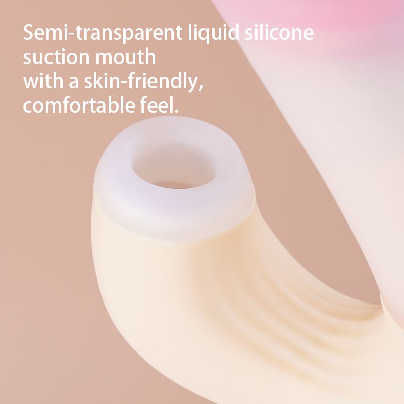 Вібратор-кролик із фрикцією Zemalia Sweet Flame та вакуумним стимулятором + APP, градієнтний рожевий вид 13