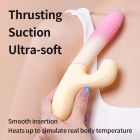 Вібратор-кролик із фрикцією Zemalia Sweet Flame та вакуумним стимулятором + APP, градієнтний рожевий вид 16