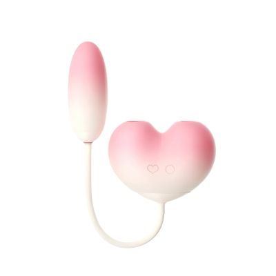 Виброяйцо с вакуумным стимулятором Zemalia Tao Tao Teng и язычком, 3 в 1, + APP, градиент розовый