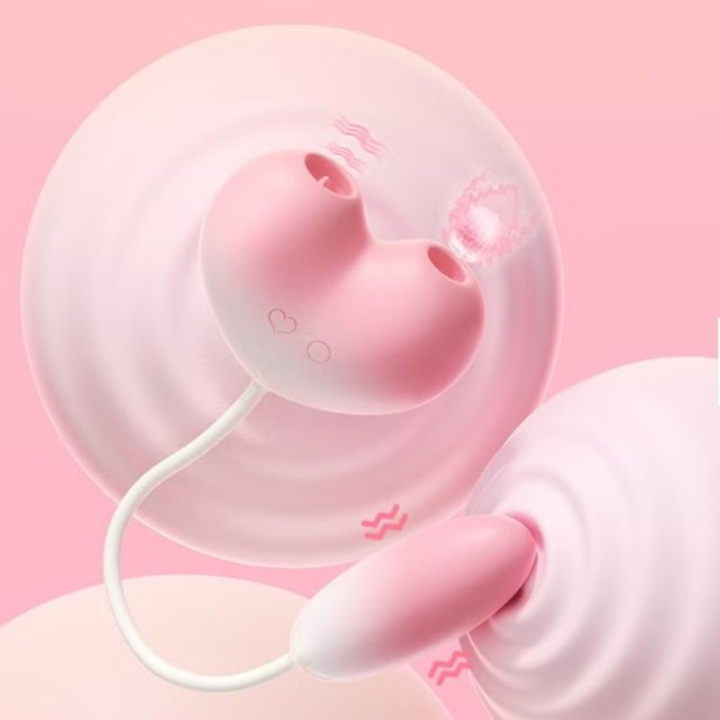 Виброяйцо с вакуумным стимулятором Zemalia Tao Tao Teng и язычком, 3 в 1, + APP, градиент розовый вид 4