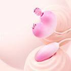 Виброяйцо с вакуумным стимулятором Zemalia Tao Tao Teng и язычком, 3 в 1, + APP, градиент розовый вид 10