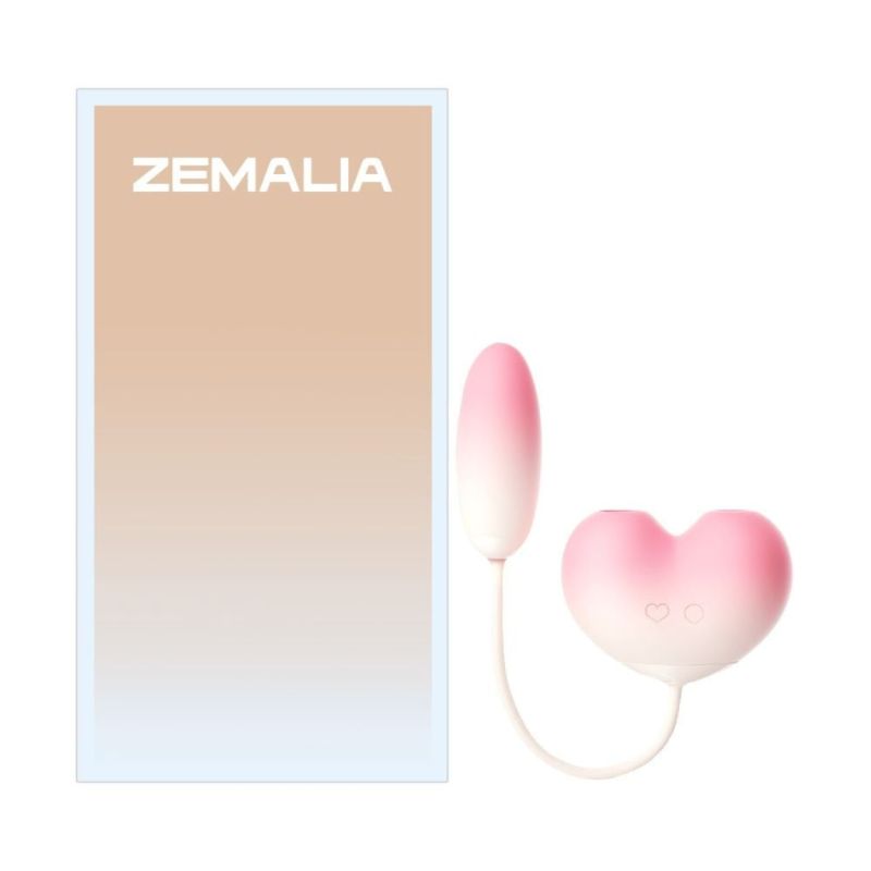 Віброяйце з вакуумним стимулятором Zemalia Tao Tao Teng та язичком, 3 в 1, + APP, градієнтний рожевий вид 23