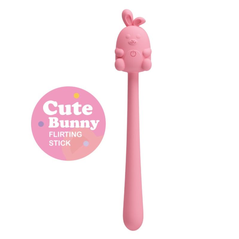 Минивибратор на палочке Pretty Love Cute Bunny гибкий, розовый, 14.2 х 1.8 см вид 3