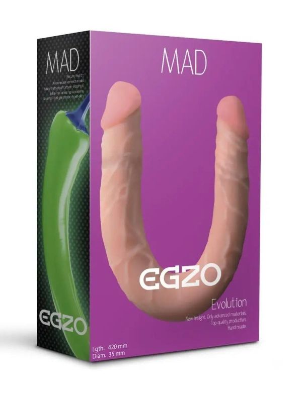 Двосторонній фалоімітатор EGZO MAD Ciberskin 42 см*3.5 см вид 2