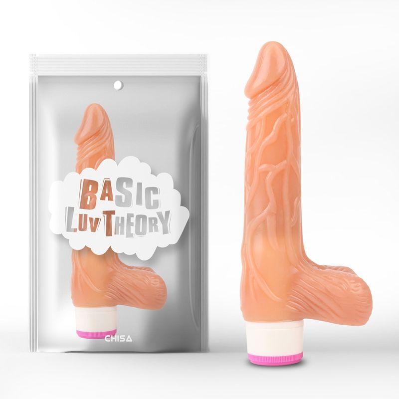Вібратор з яєчками ребристий Chisa Basic Luv Theory на батарейках вид 2