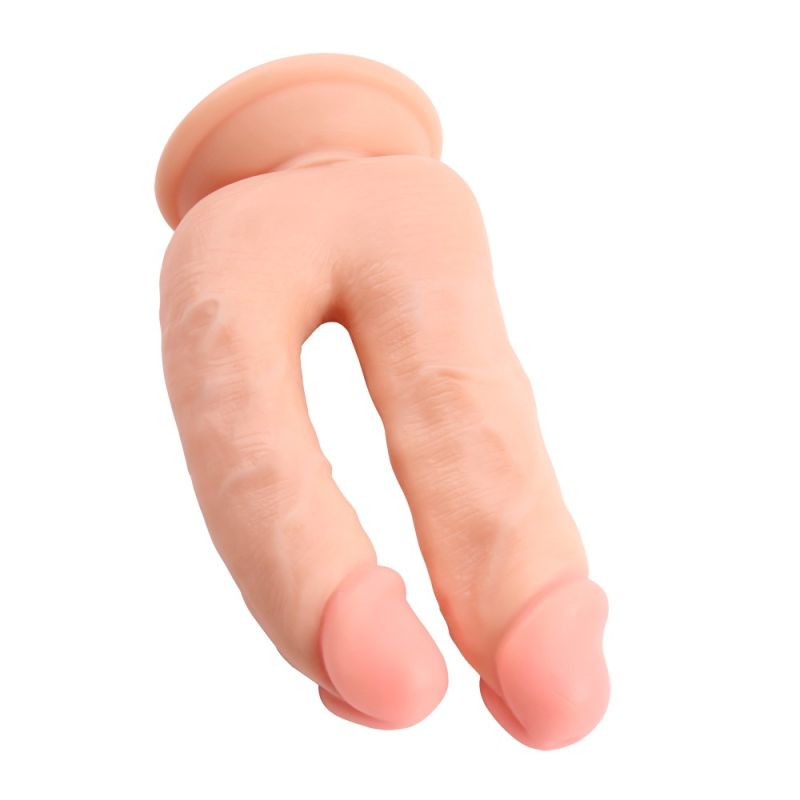 Фаллоимитатор двойной на присоске Chisa Ballsy Super Cock реалистичный, бежевый вид 4