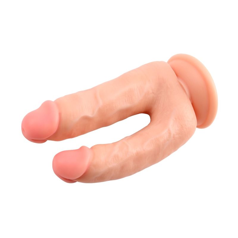 Фаллоимитатор двойной на присоске Chisa Ballsy Super Cock реалистичный, бежевый вид 6