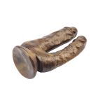 Фаллоимитатор двойной реалистичный Chisa Dark Muscle на присоске, золото вид 8