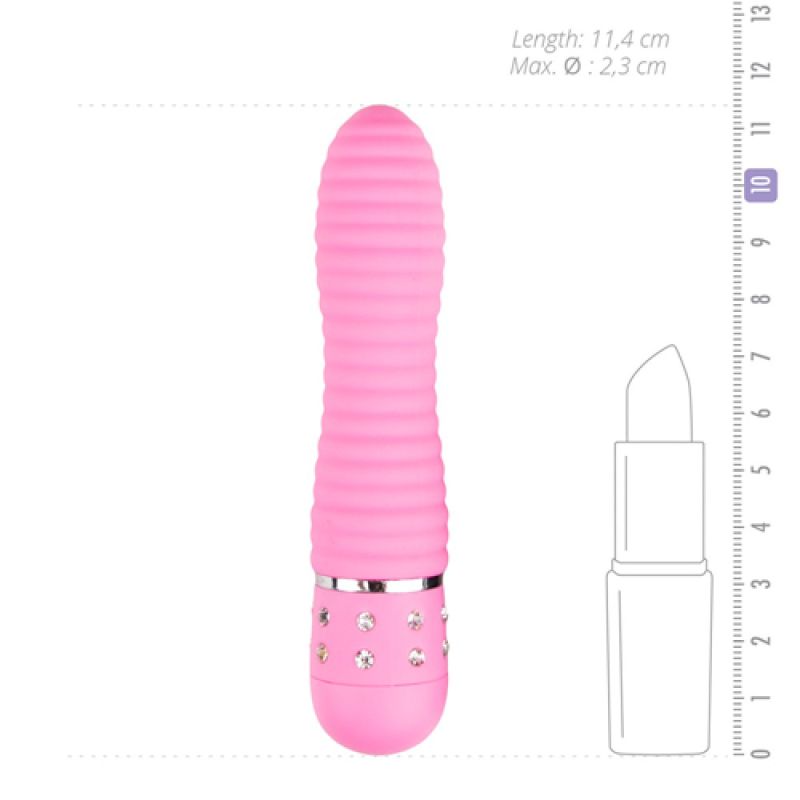 Вибратор ребристый Love Diamond Vibrator розовый, 11.4 см вид 4