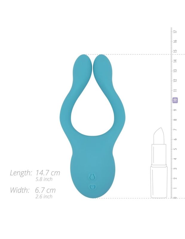 Эрекционное кольцо на пенис для пар Cala Azul с вибро, голубое вид 10