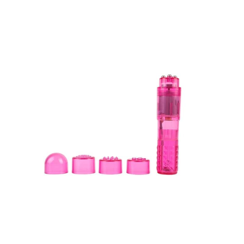 Мини вибратор Chisa Basic Luv Theory с насадками, розовый вид 4