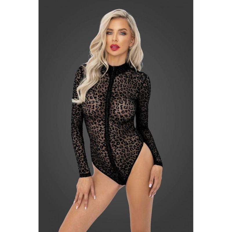 Боди сексуальное с леопардовым принтом M F287 Noir Handmade вид 2