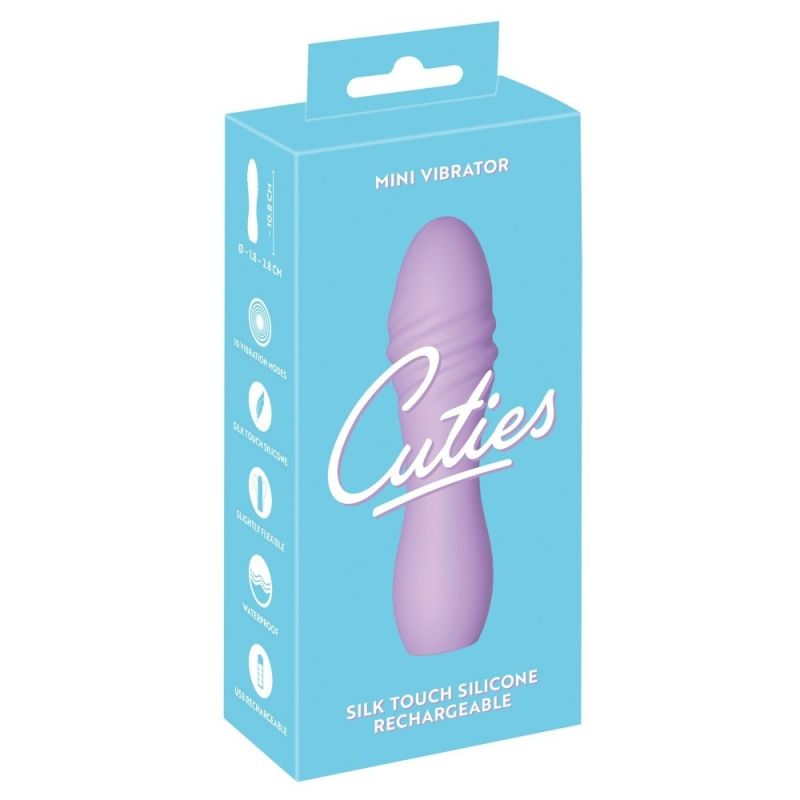 Міні-вібратор з рельєфом Cuties 3, фіолетовий, 10.8 х 2.8 см вид 7