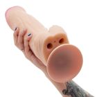 Фаллоимитатор Гигант реалистичный на присоске EGZO FS01 с отверстиями в мошонке для вибропуль вид 6