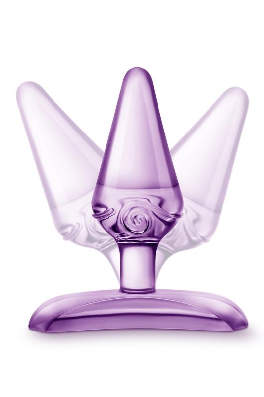 Силиконовая анальная пробка Blush Play With Me конусной формы, фиолетовая вид 5