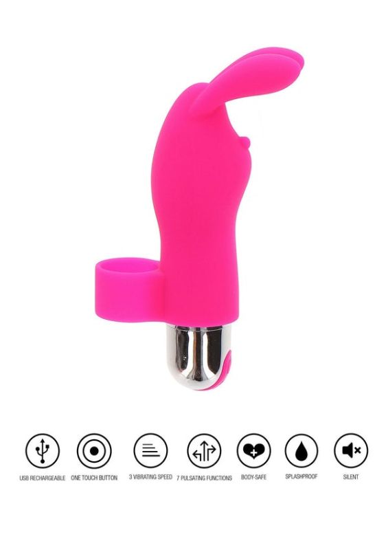 Вибратор на палец для клитора в виде кролика Toy Joy Bunny Pleaser Rechargeable розовый вид 6