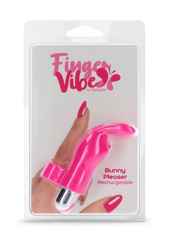 Вибратор на палец для клитора в виде кролика Toy Joy Bunny Pleaser Rechargeable розовый вид 8