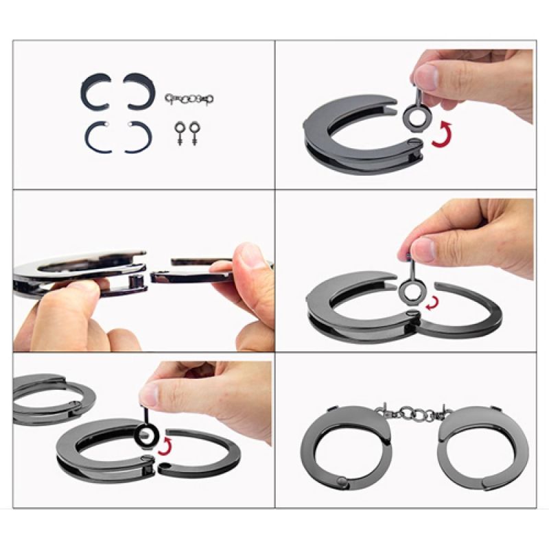 Наручники разборные Roomfun Black металлические, черные вид 6