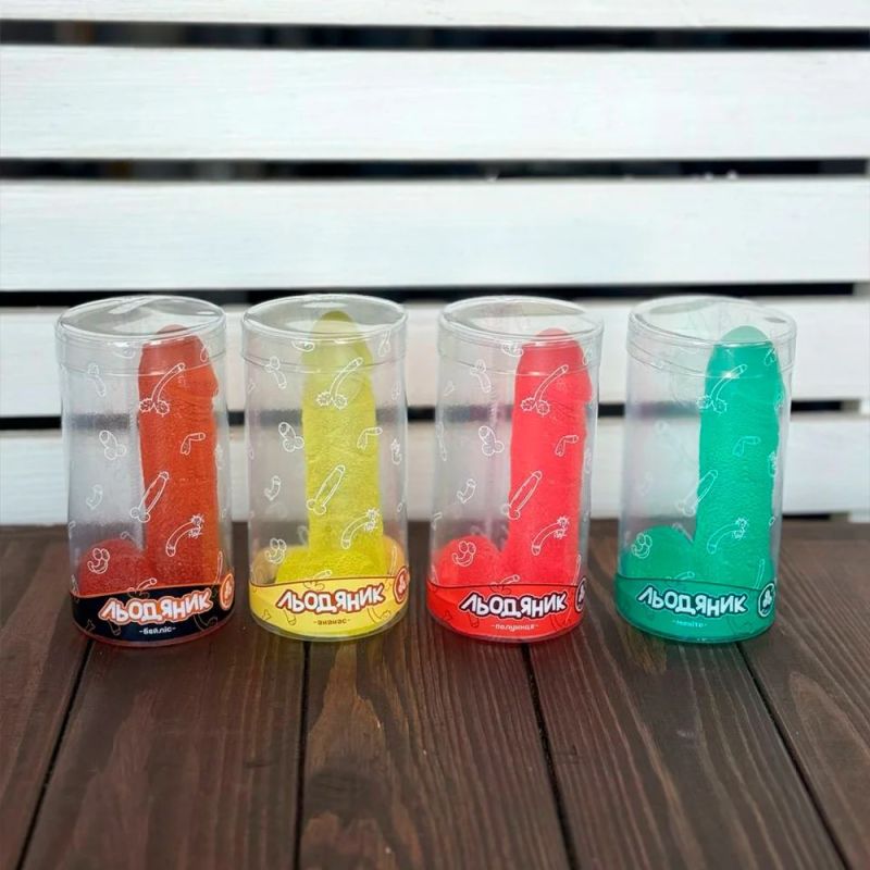 Леденец в форме пениса VidDushi BIG со вкусом Клубника (без сахара), 135 гр вид 4