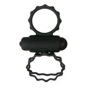 ET355BLK Эрекционное кольцо двойное Duo Cockring с вибро, черное
