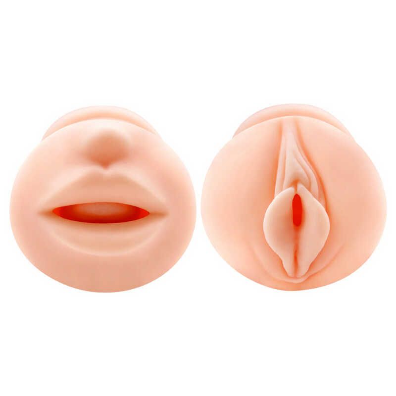 Мастурбатор двухсторонний рот и вагина Crazy Bull, реалистичный, с кольцами, 17.5 см вид 3