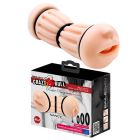 Мастурбатор двухсторонний рот и вагина Crazy Bull, реалистичный, с кольцами, 17.5 см вид 5