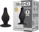 Анальна пробка термореактивна Silexd Plug Model 2 конічної форми, чорна, S