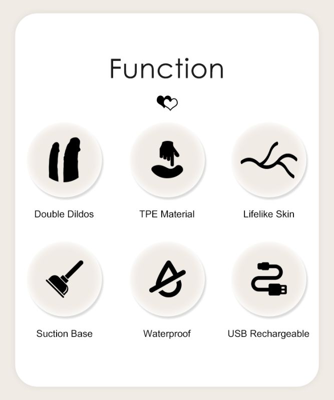 Вібратор подвійний реалістичний PRETTY LOVE Hulbert, TPE, на присосці, 20 х 4.2 х 2.5 см вид 12