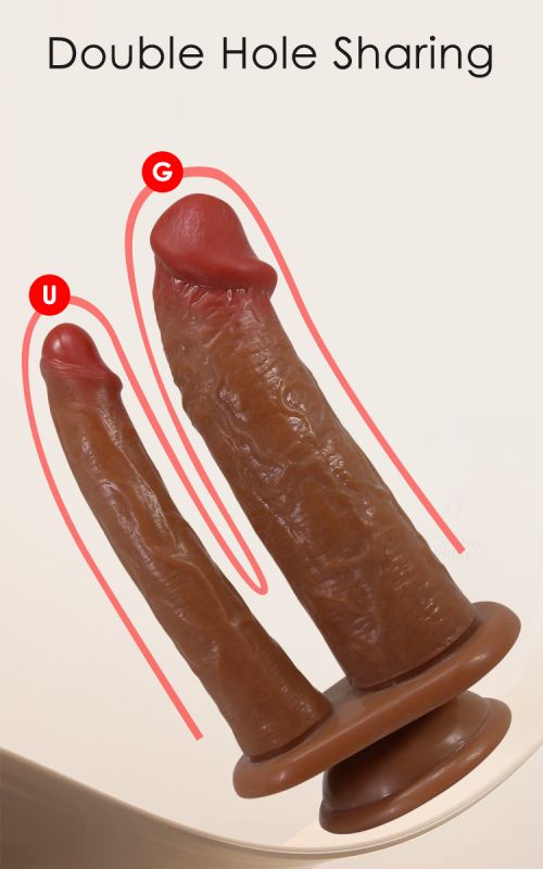 Вибратор двойной реалистик PRETTY LOVE Hulbert, TPE, на присоске, 20 х 4.2 х 2.5 см вид 13