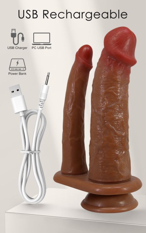 Вібратор подвійний реалістичний PRETTY LOVE Hulbert, TPE, на присосці, 20 х 4.2 х 2.5 см вид 20