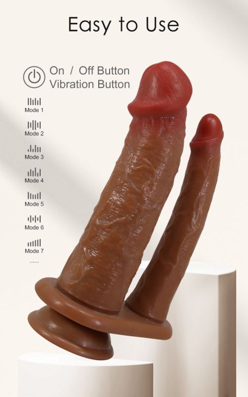 Вібратор подвійний реалістичний PRETTY LOVE Hulbert, TPE, на присосці, 20 х 4.2 х 2.5 см вид 21