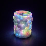 Свічка низькотемпературна люмінесцентна GlowKink з квітковим тисненням, VIP, різнокольорова, 220 г