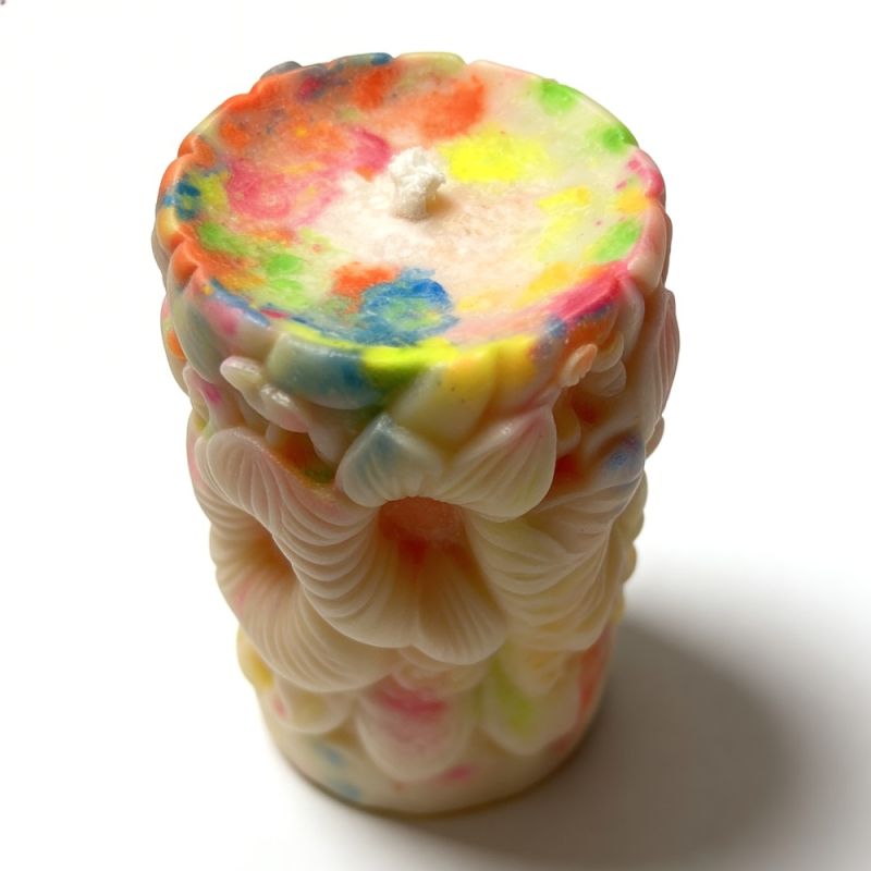 Свічка низькотемпературна люмінесцентна GlowKink з квітковим тисненням, VIP, різнокольорова, 220 г вид 8