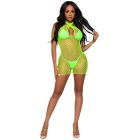 Сексуальное платье в крупную сетку Leg Avenue, OS, ярко-зеленое вид 8